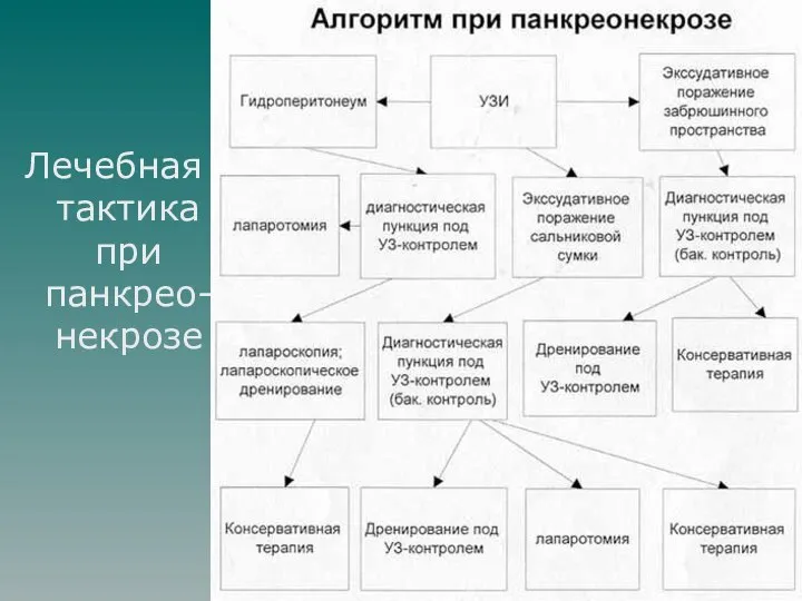 Лечебная тактика при панкрео-некрозе