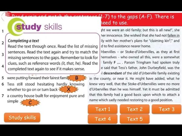 Read again and match the sentences (1-7) to the gaps (A-F).