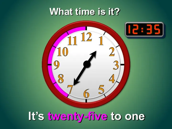 It’s twenty-five to one What time is it?