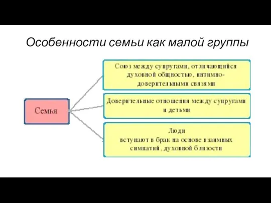 Особенности семьи как малой группы