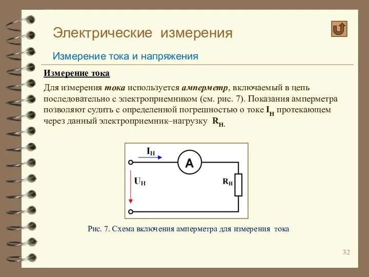 Электрические измерения Измерение тока и напряжения Измерение тока Для измерения тока