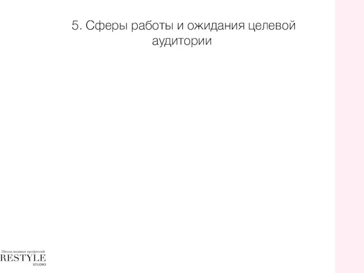 5. Сферы работы и ожидания целевой аудитории