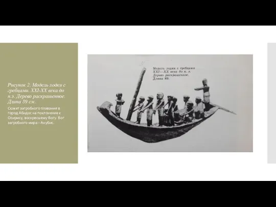 Рисунок 2. Модель лодки с гребцами. XXI-XX века до н.э. Дерево