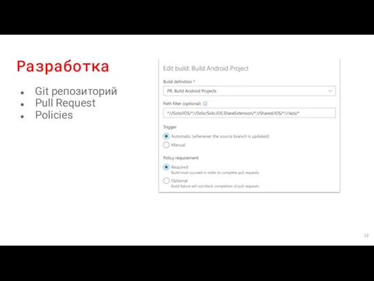 Разработка Git репозиторий Pull Request Policies