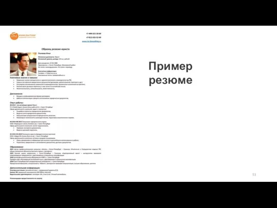 Пример резюме