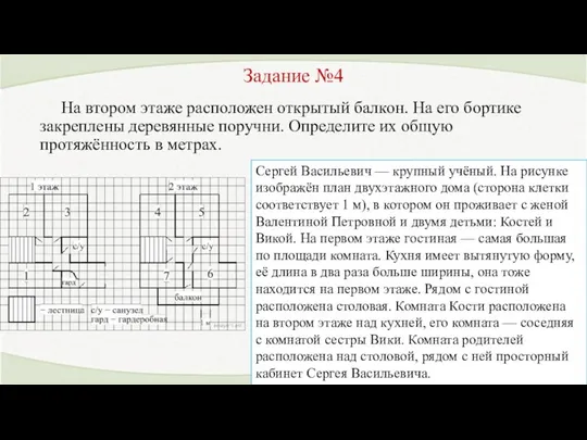 Задание №4 На втором этаже расположен открытый балкон. На его бортике