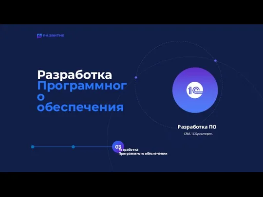 Разработка Программного обеспечения CRM, 1C Бухгалтерия. Разработка ПО 03 Разработка Программного обеспечения