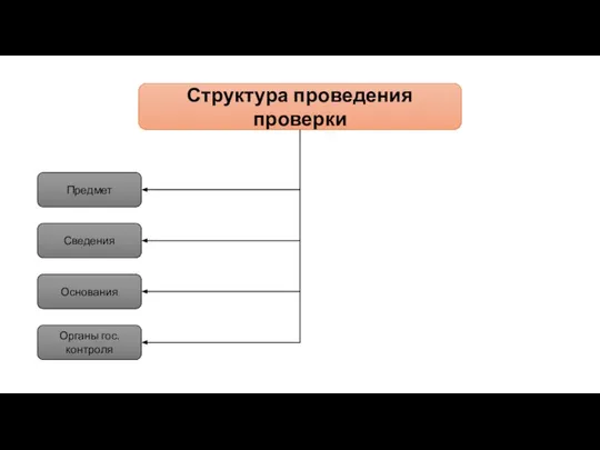 Структура проведения проверки Предмет Сведения Основания Органы гос. контроля