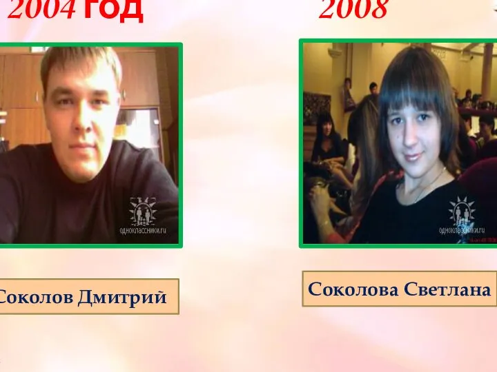 2004 год 2008 год Соколов Дмитрий Соколова Светлана