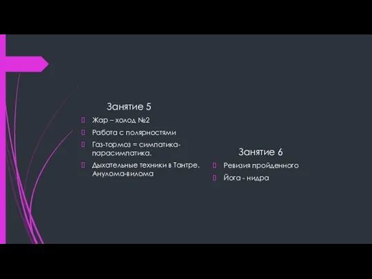 Занятие 5 Жар – холод №2 Работа с полярностями Газ-тормоз =