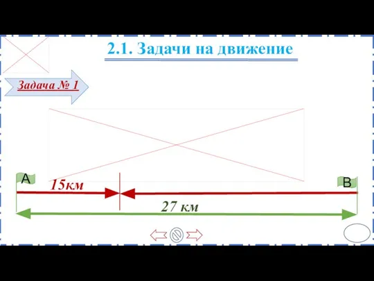 2.1. Задачи на движение А В 27 км 15км 8