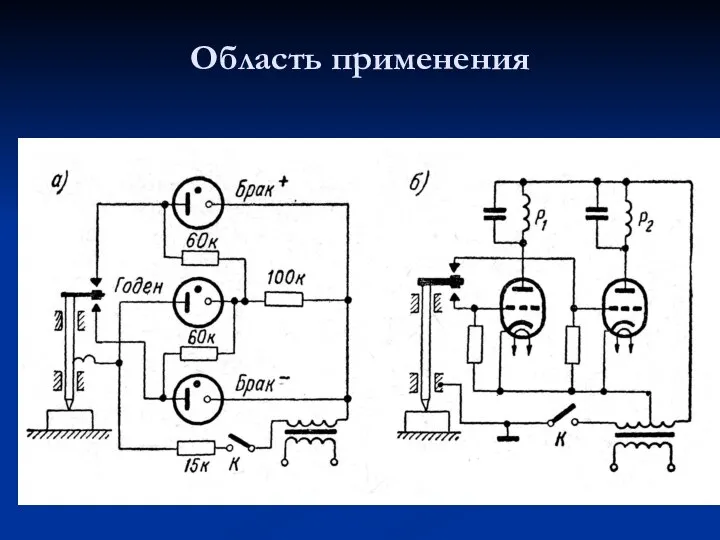 Область применения цепь прибора для разбраковки изделий на три группы: годен,