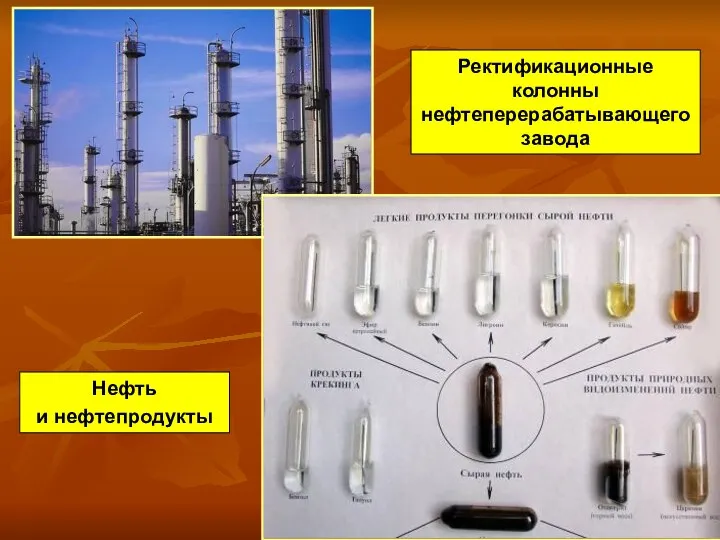 Ректификационные колонны нефтеперерабатывающего завода Нефть и нефтепродукты