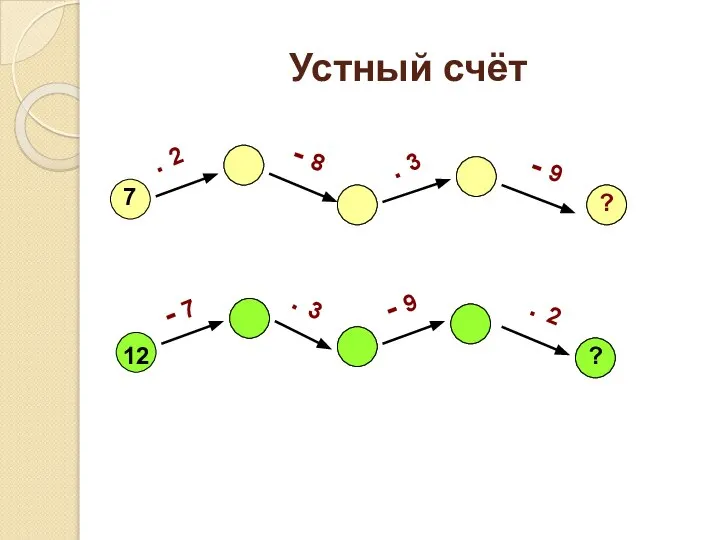 Устный счёт . 2 - 8 . 3 - 9 -