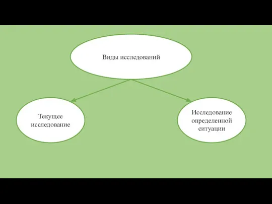 Виды исследований Текущее исследование Исследование определенной ситуации