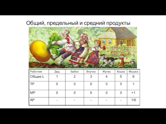 Общий, предельный и средний продукты