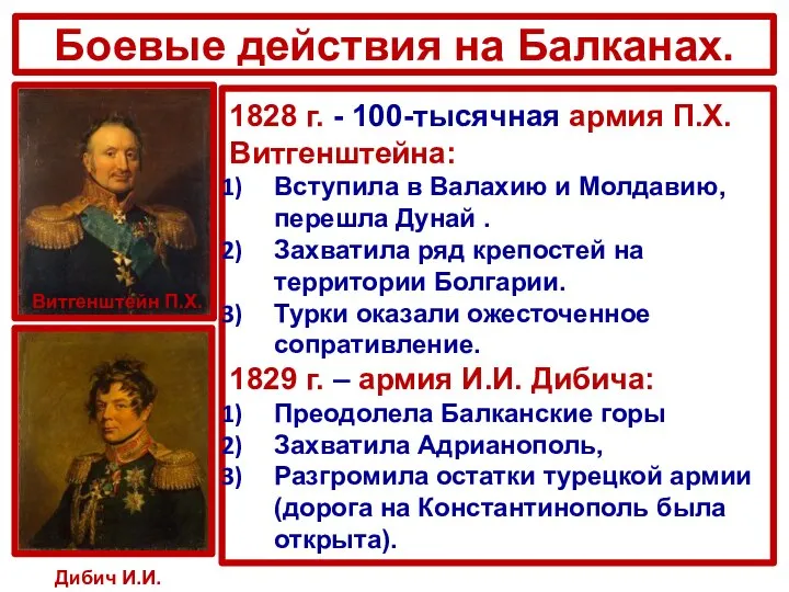 Боевые действия на Балканах. Витгенштейн П.Х. 1828 г. - 100-тысячная армия