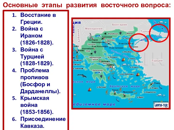 Основные этапы развития восточного вопроса: Восстание в Греции. Война с Ираном