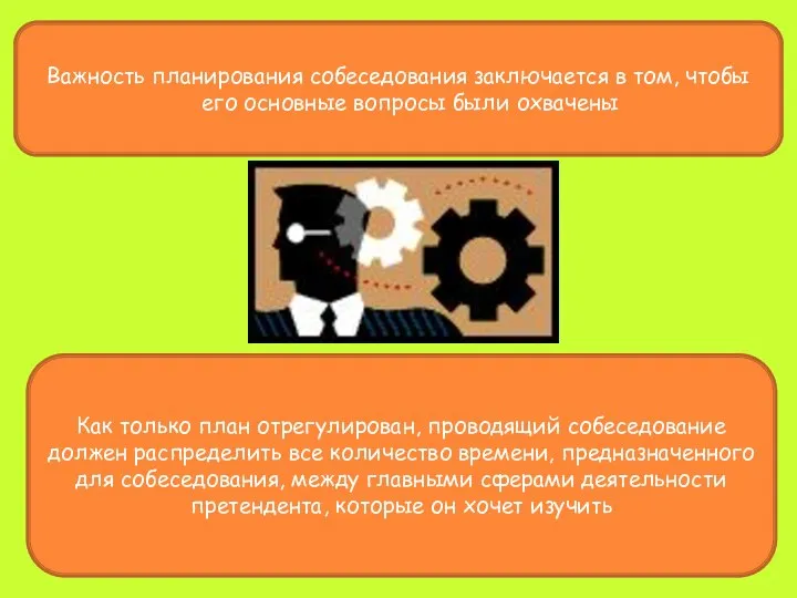 Важность планирования собеседования заключается в том, чтобы его основные вопросы были