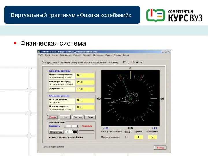 Виртуальный практикум «Физика колебаний» Физическая система