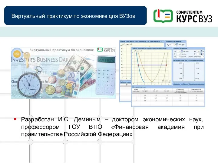 Виртуальный практикум по экономике для ВУЗов Разработан И.С. Деминым – доктором