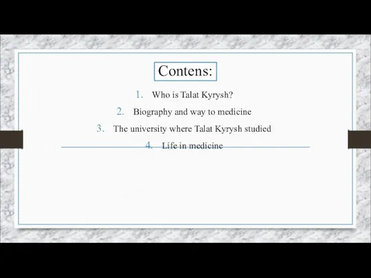 Contens: Who is Talat Kyrysh? Biography and way to medicine The