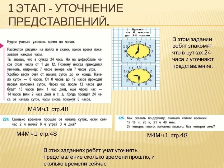 1 ЭТАП - УТОЧНЕНИЕ ПРЕДСТАВЛЕНИЙ. М4М ч.1 стр.48 В этом задании