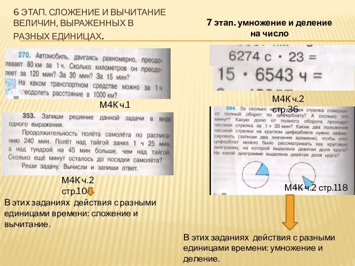 6 ЭТАП. СЛОЖЕНИЕ И ВЫЧИТАНИЕ ВЕЛИЧИН, ВЫРАЖЕННЫХ В РАЗНЫХ ЕДИНИЦАХ. М4К