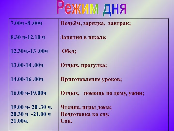 Режим дня