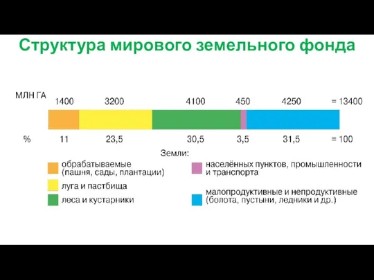 Структура мирового земельного фонда