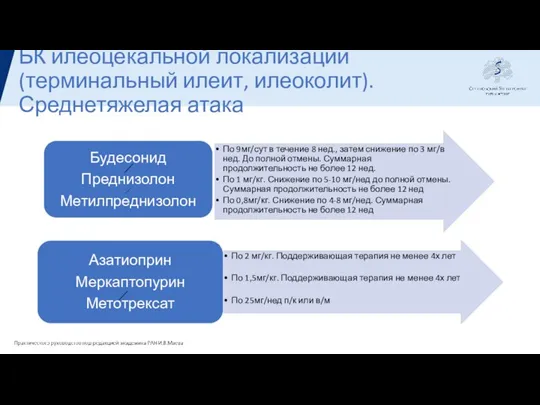 БК илеоцекальной локализации (терминальный илеит, илеоколит). Среднетяжелая атака