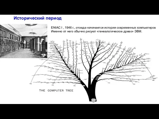 Исторический период ENIAC I , 1946 г., отсюда начинается история современных