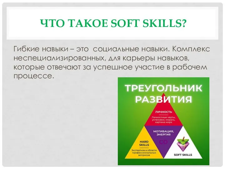 ЧТО ТАКОЕ SOFT SKILLS? Гибкие навыки – это социальные навыки. Комплекс