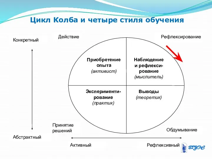 Цикл Колба и четыре стиля обучения