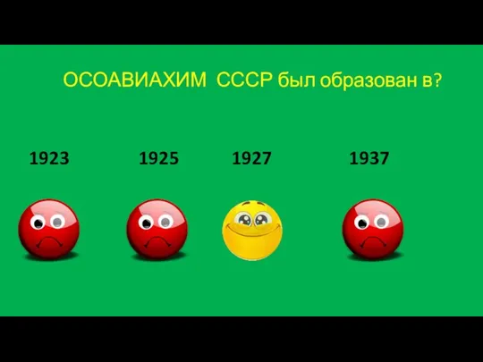 ОСОАВИАХИМ СССР был образован в? 1923 1925 1927 1937