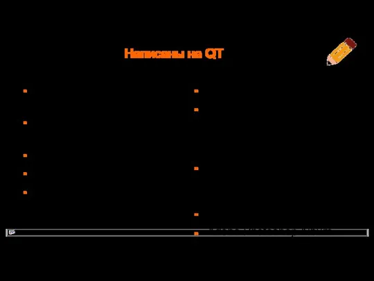 Написаны на QT Рабочий стол KDE, используемый в Linux Редактор трехмерной