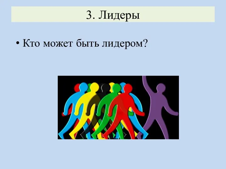 3. Лидеры Кто может быть лидером?