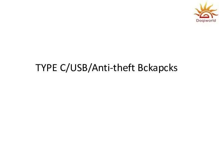 TYPE C/USB/Anti-theft Bckapcks