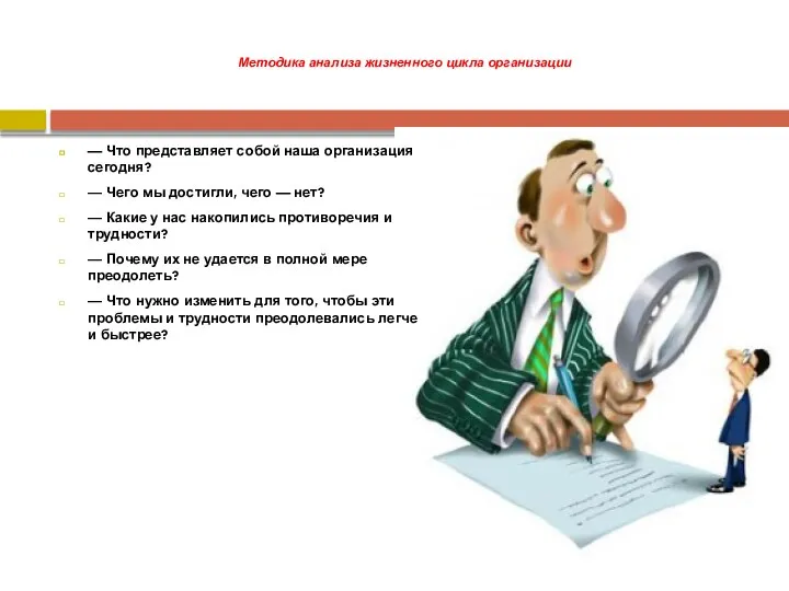 Методика анализа жизненного цикла организации — Что представляет собой наша организация