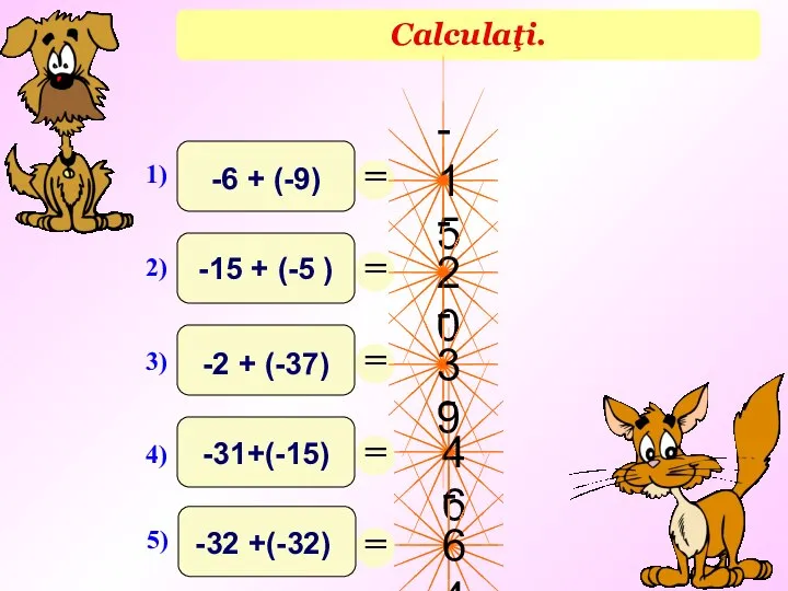 Calculaţi. -46 -15 -20 -39 -64