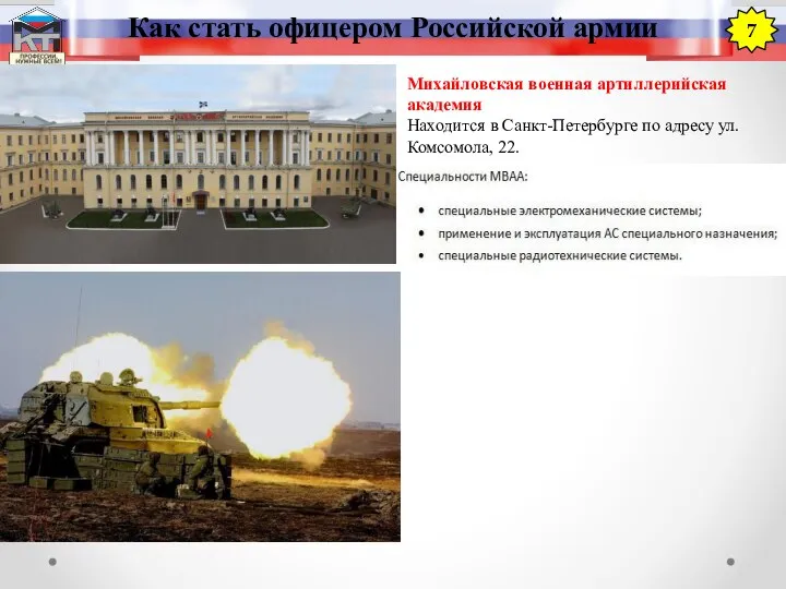 Как стать офицером Российской армии 7 Михайловская военная артиллерийская академия Находится