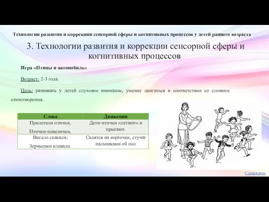 3. Технологии развития и коррекции сенсорной сферы и когнитивных процессов Технологии