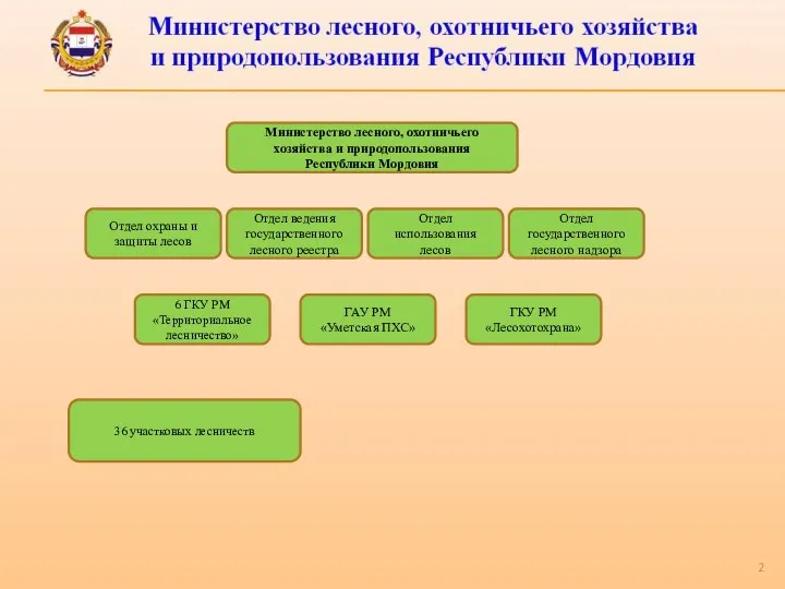 Министерство лесного, охотничьего хозяйства и природопользования Республики Мордовия Отдел охраны и