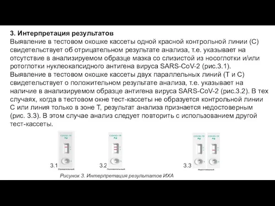 3. Интерпретация результатов Выявление в тестовом окошке кассеты одной красной контрольной