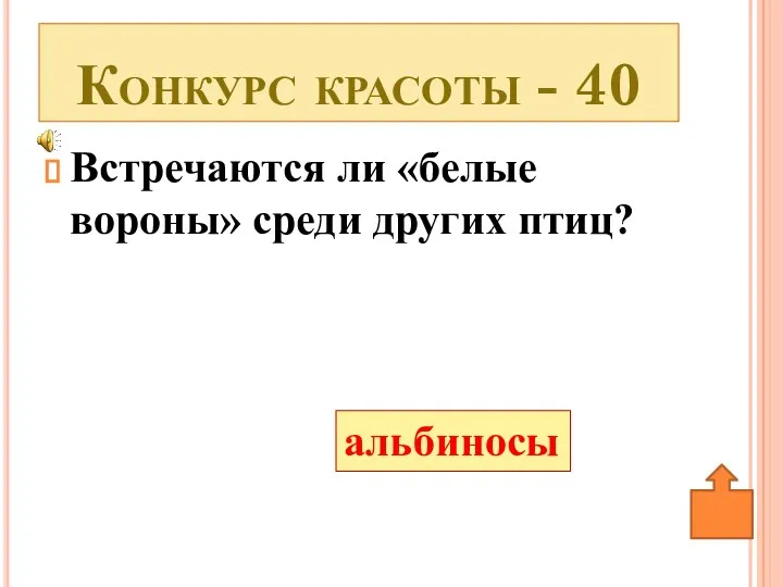 Конкурс красоты - 40 Встречаются ли «белые вороны» среди других птиц? альбиносы