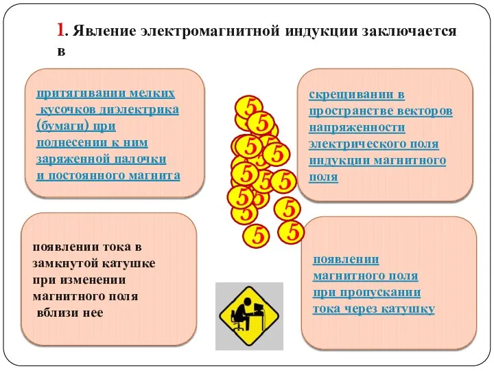 притягивании мелких кусочков диэлектрика (бумаги) при поднесении к ним заряженной палочки