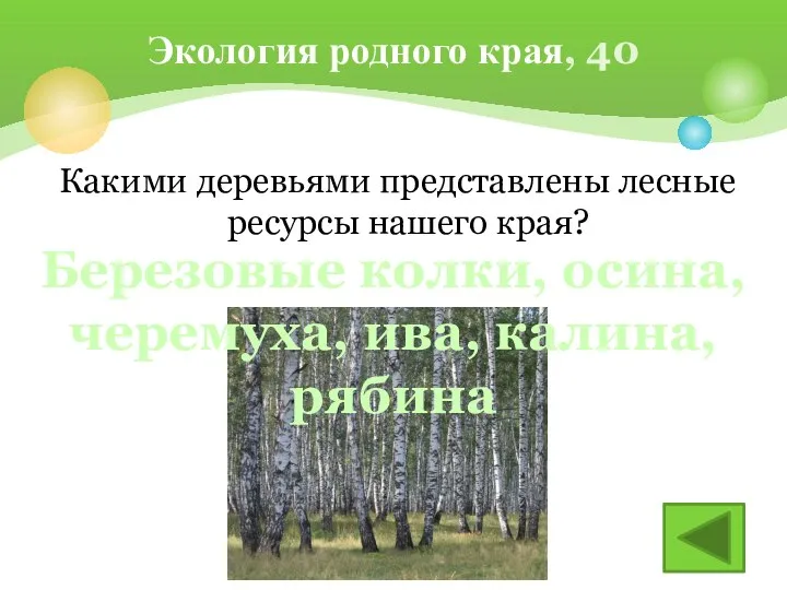 Какими деревьями представлены лесные ресурсы нашего края? Экология родного края, 40