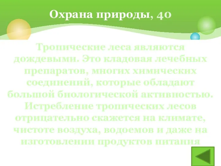 Что вы знаете о тропических лесах? Охрана природы, 40 Тропические леса