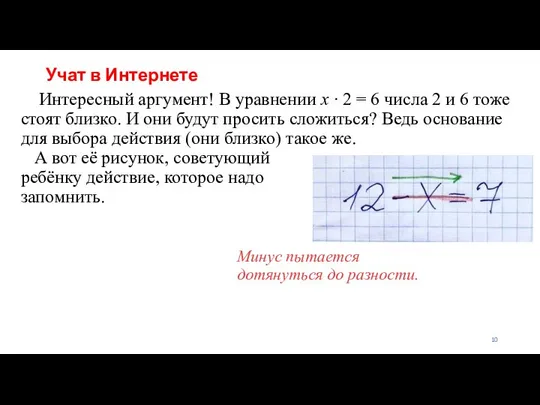 Учат в Интернете Интересный аргумент! В уравнении x ∙ 2 =