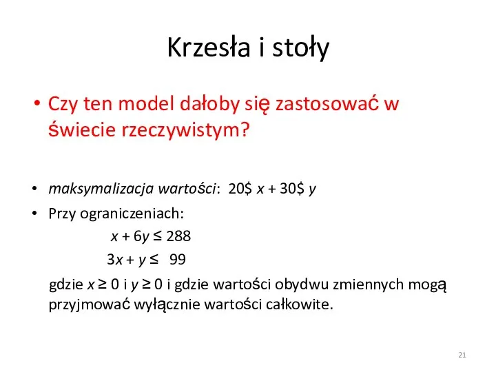 Krzesła i stoły Czy ten model dałoby się zastosować w świecie